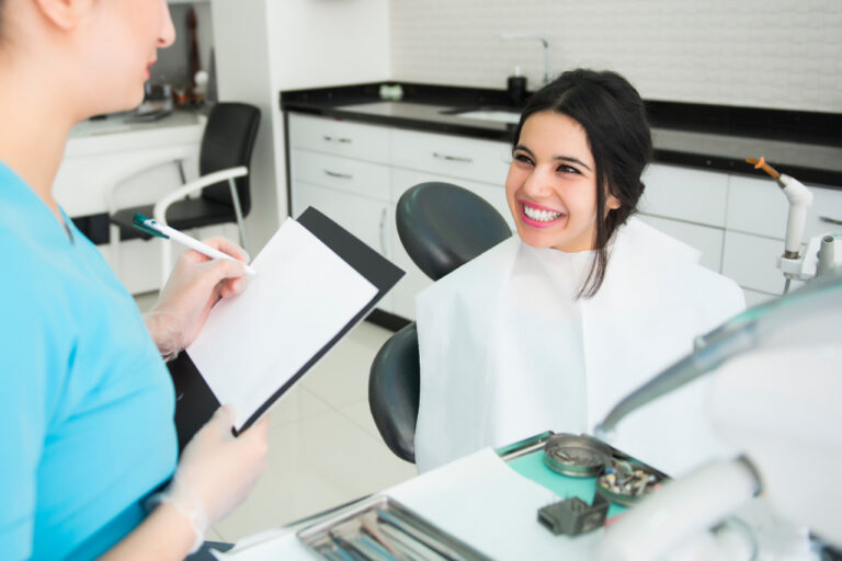 smiling female orthodontics patient